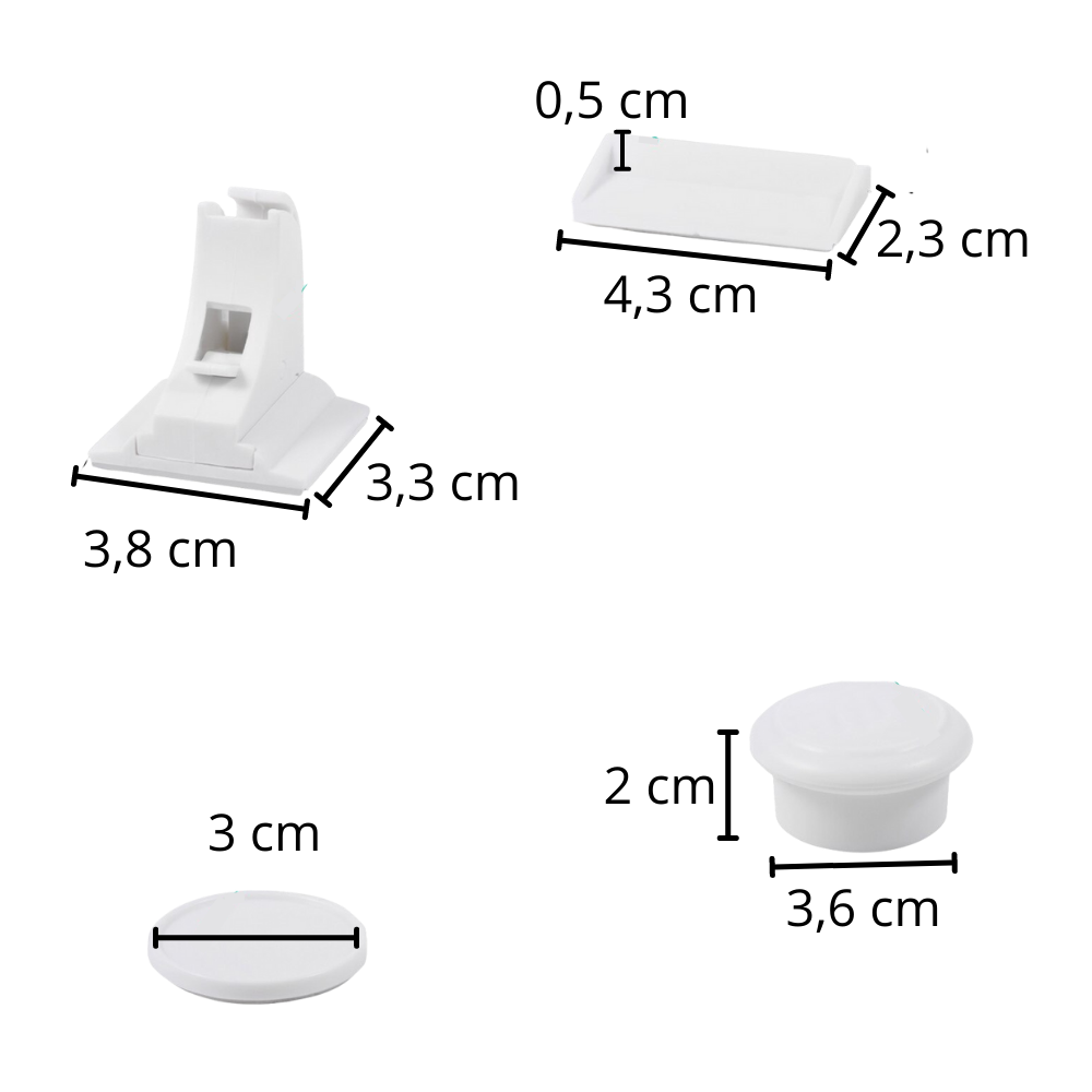 Paquete de 4 cerraduras magnéticas para armarios de seguridad para niños - Ozerty