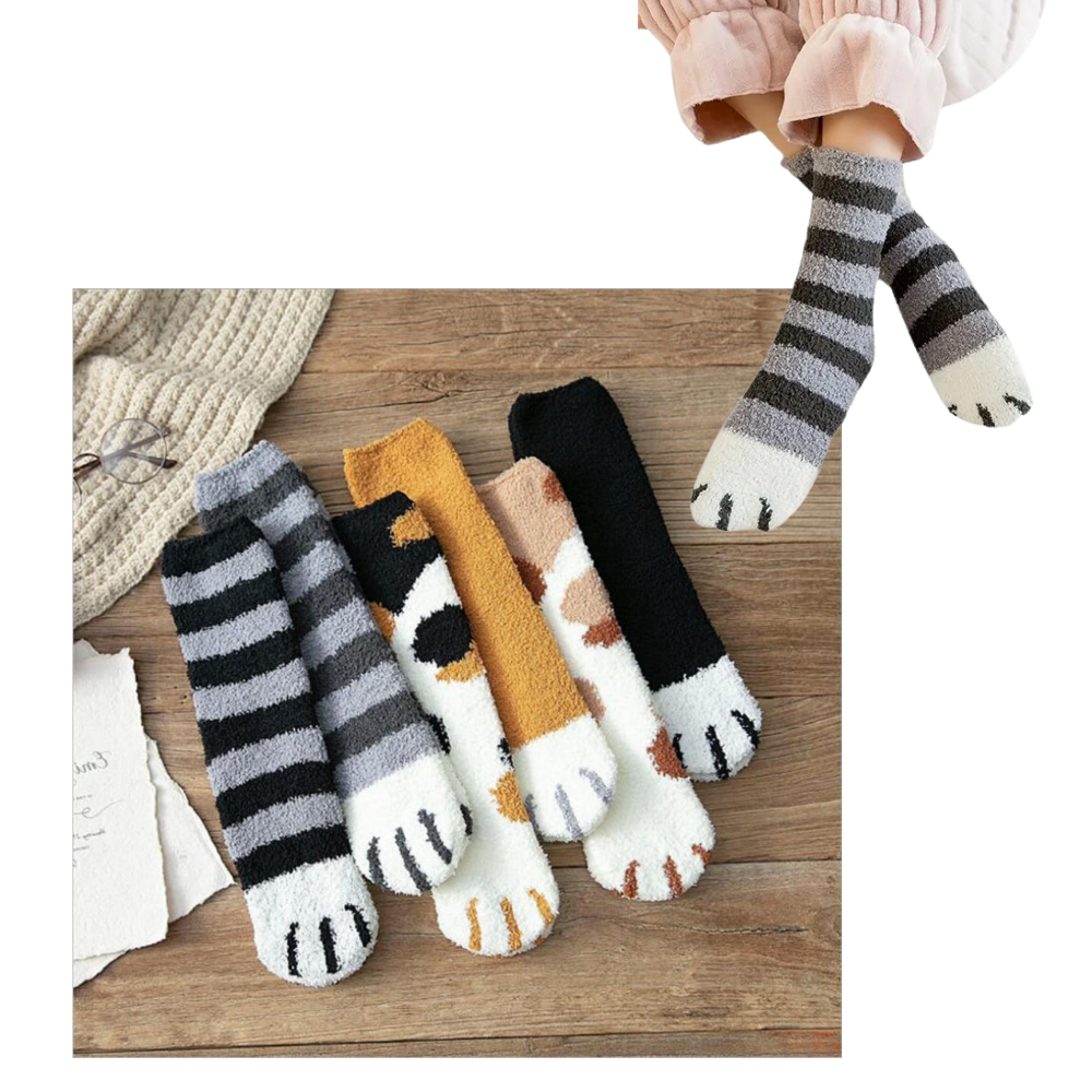 Calcetines de invierno patitas de gato - Ozerty