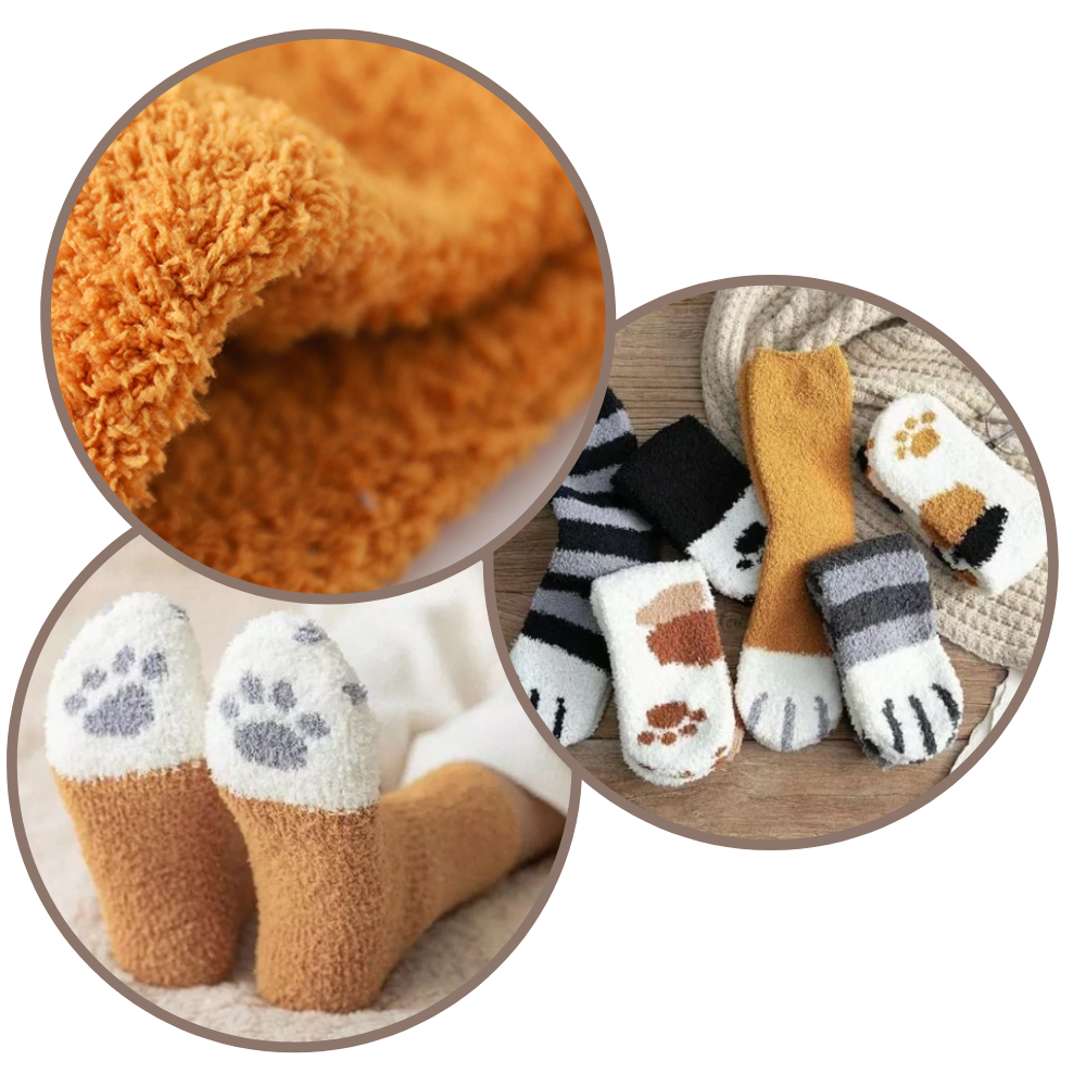 Calcetines de invierno patitas de gato - Ozerty