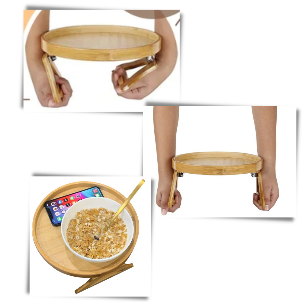 Mesa de madera plegable con reposabrazos - Ozerty