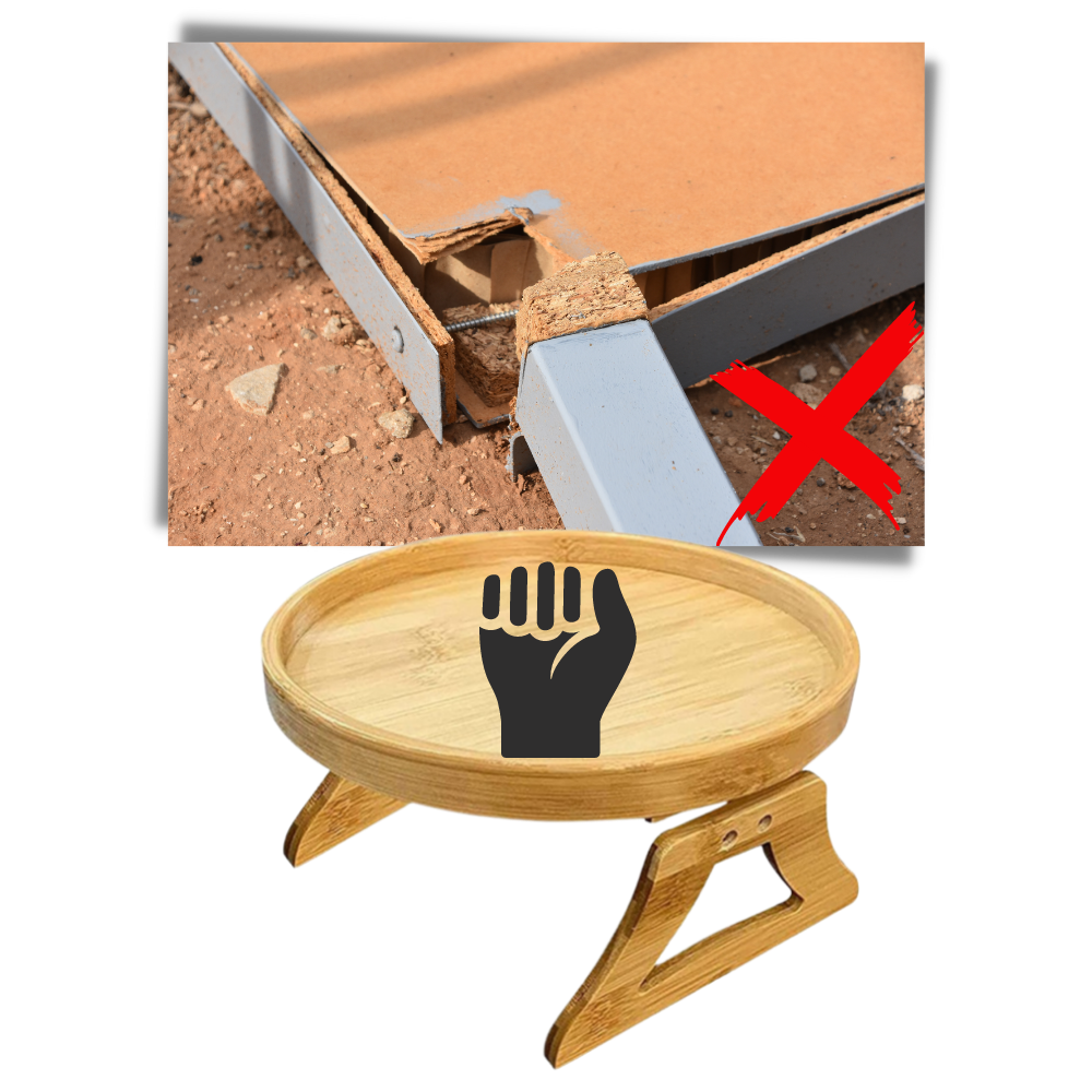 Mesa de madera plegable con reposabrazos - Ozerty