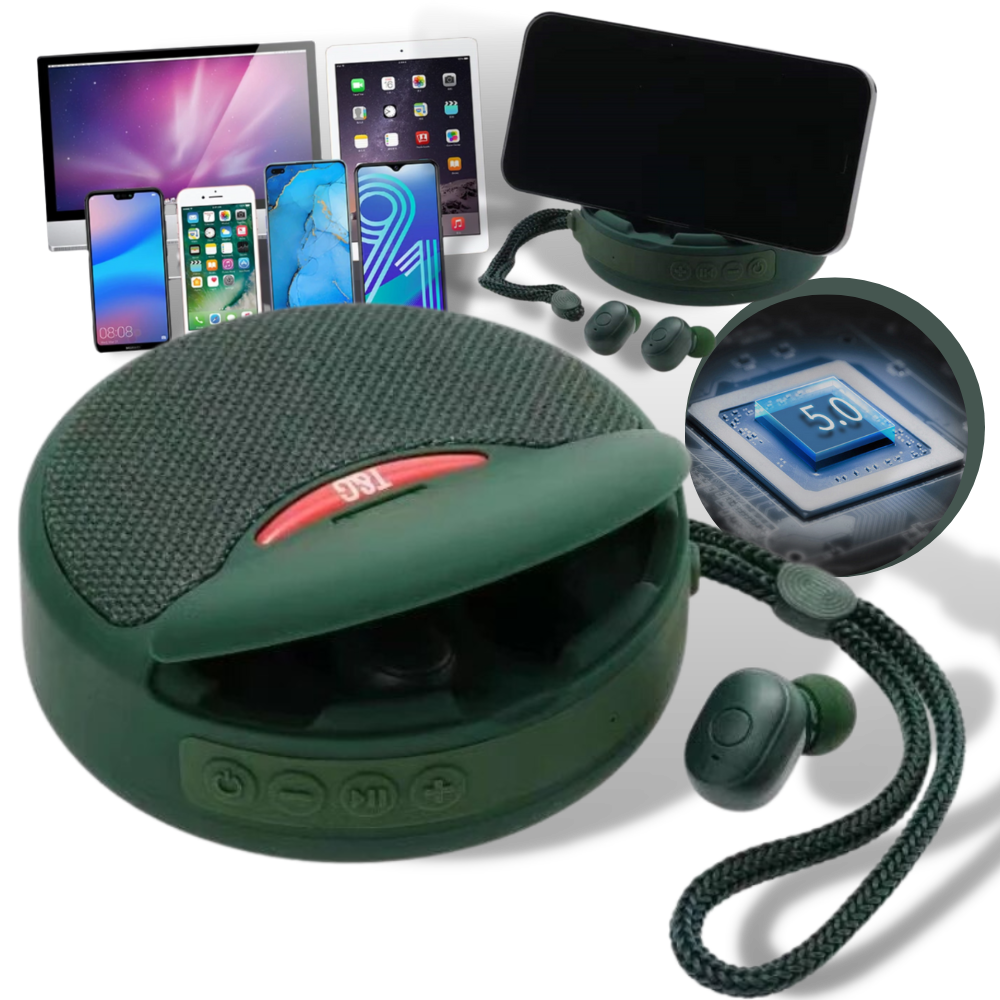 Altavoz bluetooth inalámbrico con auriculares - Ozerty