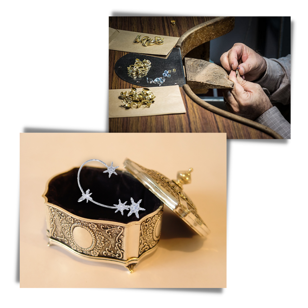 Par de pendientes de moda con clip de circonitas - Ozerty