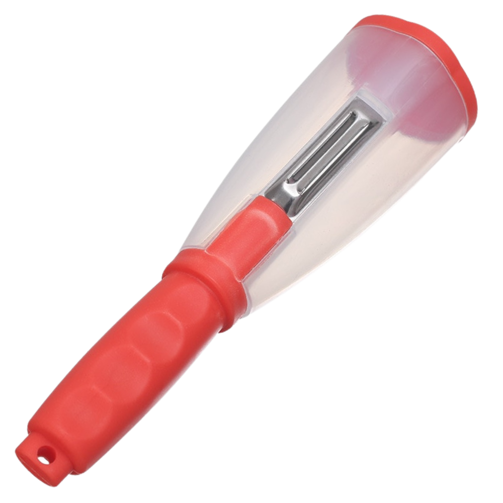 Pelador de frutas y verduras con recogedor