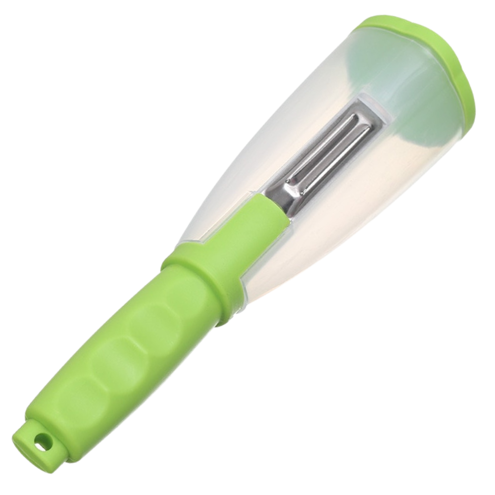Pelador de frutas y verduras con recogedor