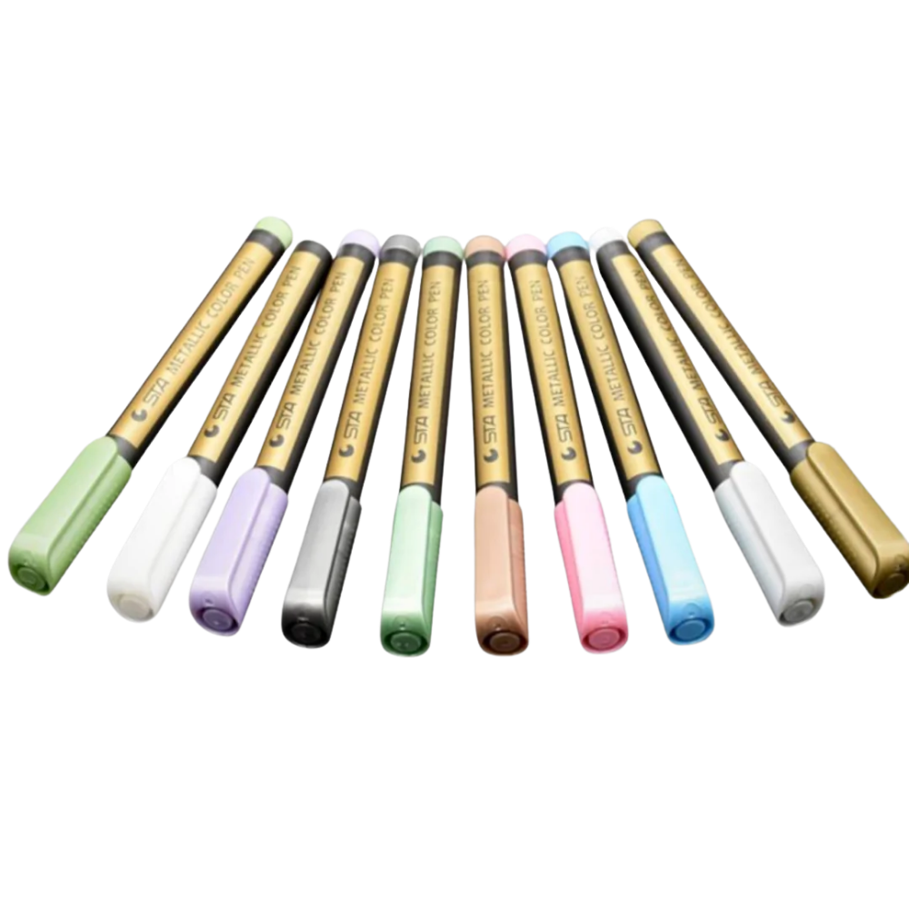 Paquete de 10 rotuladores de colores metálicos - Ozerty
