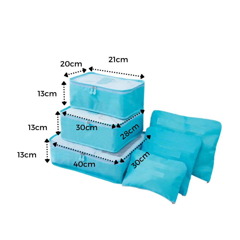 Juego de 6 bolsas de viaje pequeñas para la maleta - Ozerty