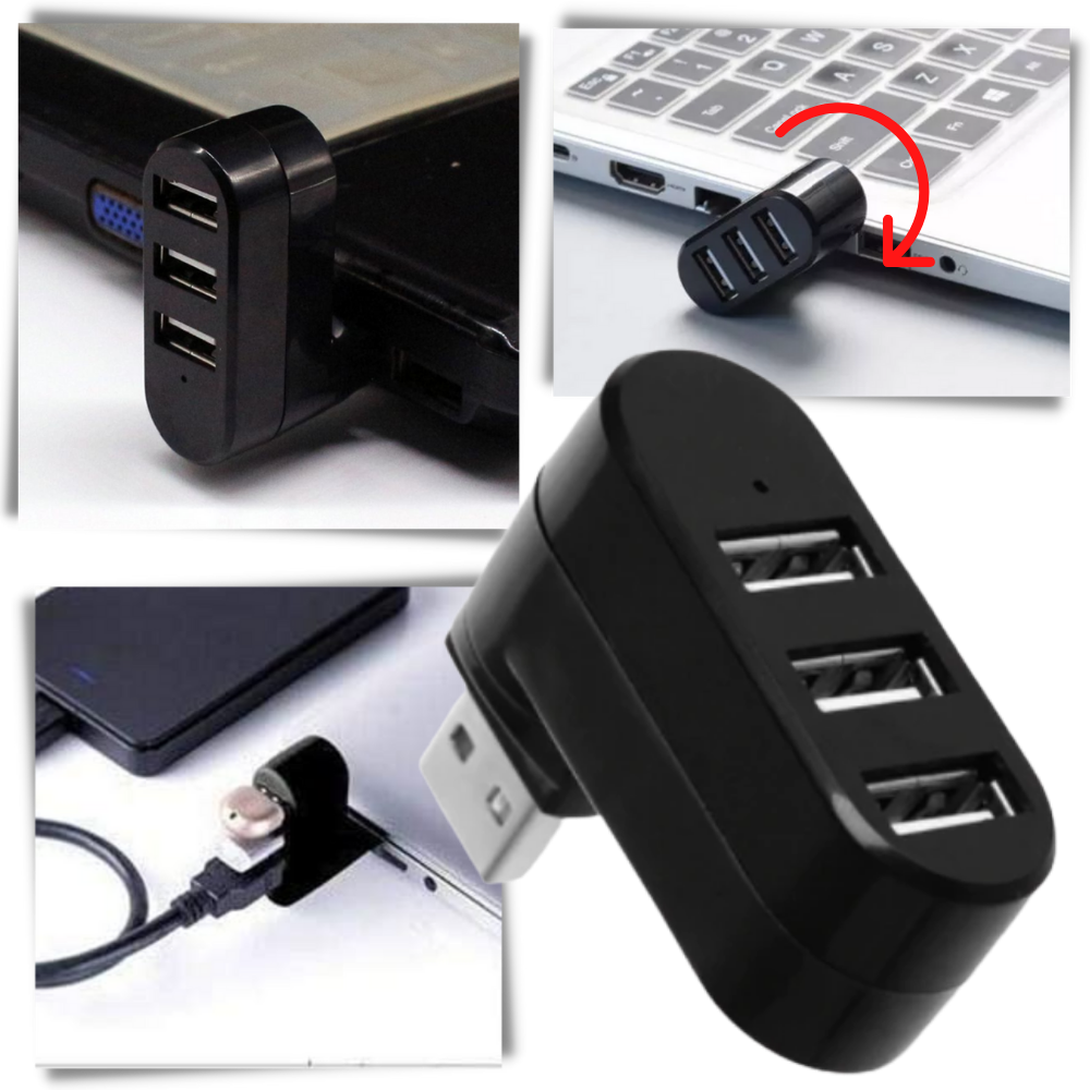 Adaptador giratorio usb multipuerto - Ozerty