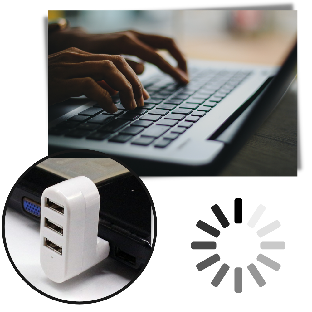 Adaptador giratorio usb multipuerto - Ozerty