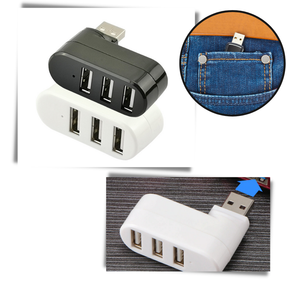 Adaptador giratorio usb multipuerto - Ozerty
