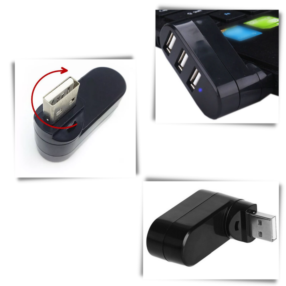 Adaptador giratorio usb multipuerto - Ozerty