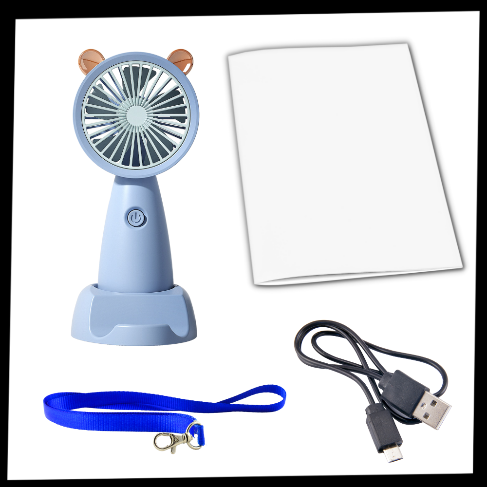 Mini ventilador usb con soporte para teléfono - Ozerty