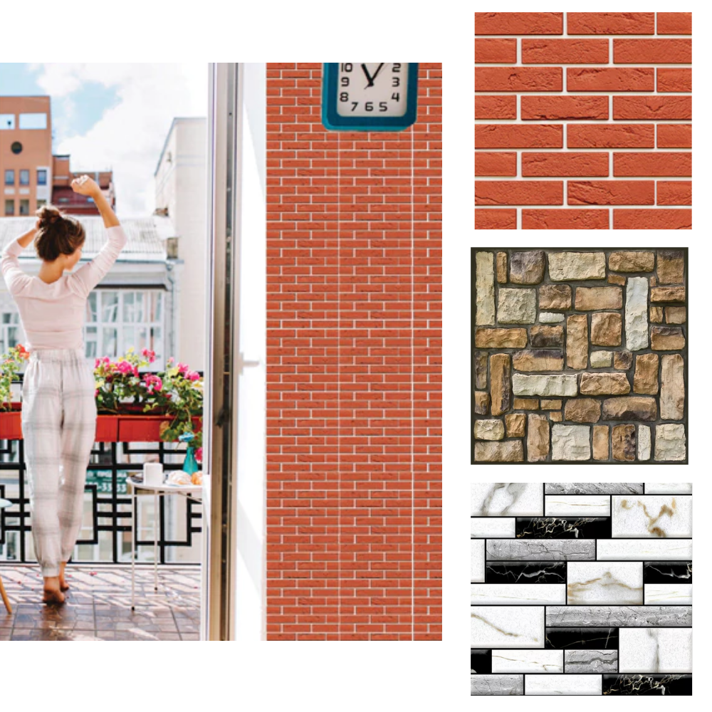 Azulejos de espuma de pared en 3d con adhesivo - Ozerty