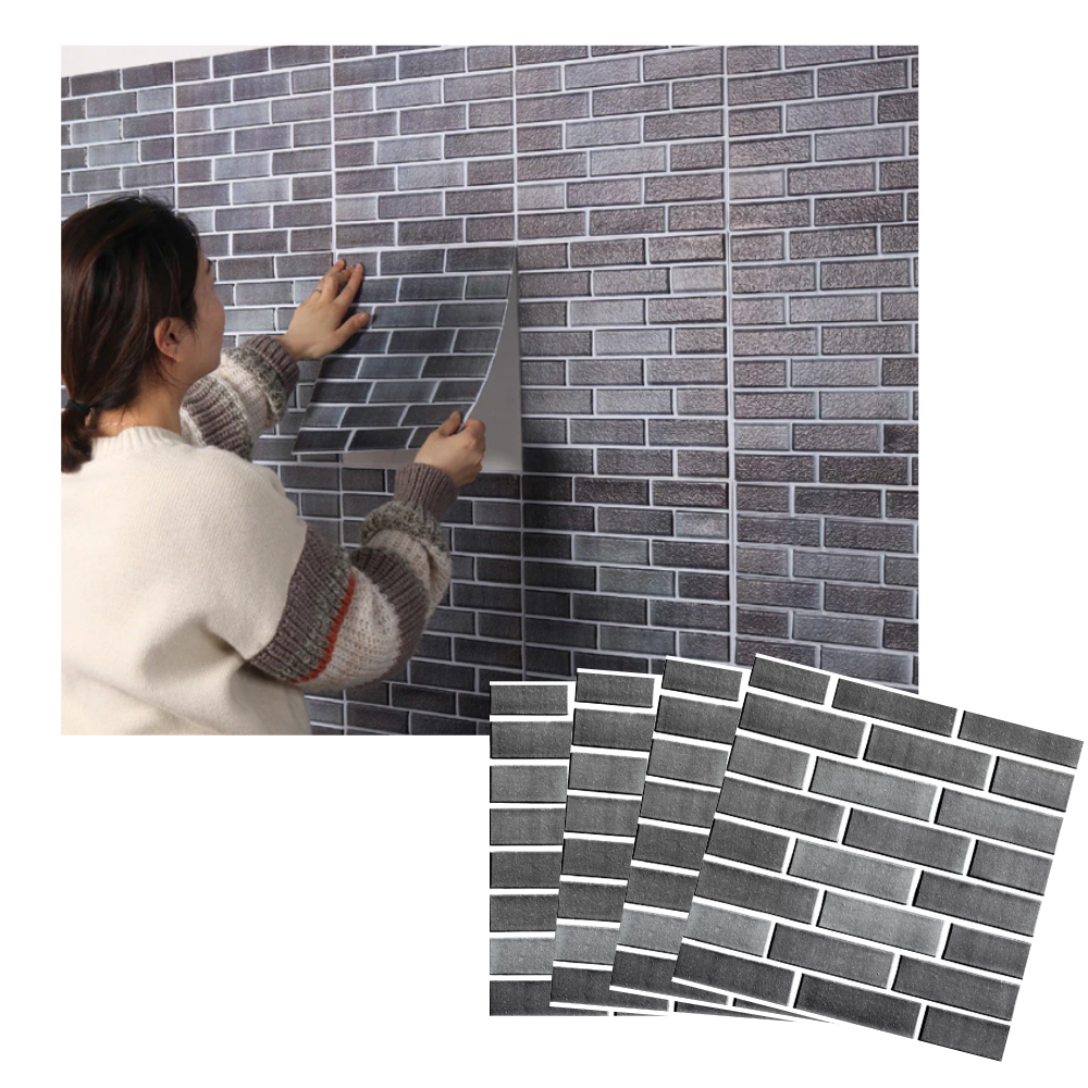 Azulejos de espuma de pared en 3d con adhesivo - Ozerty