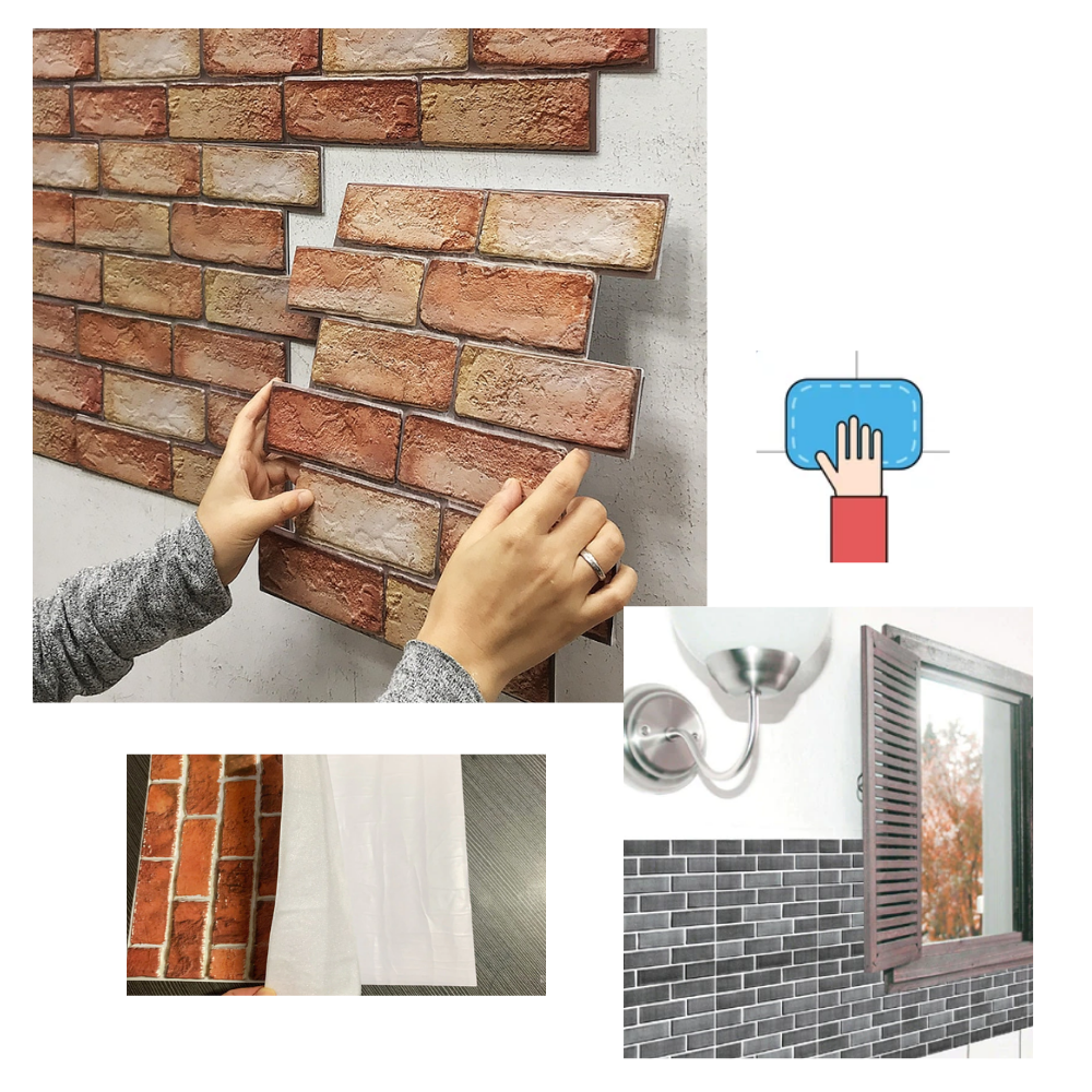 Azulejos de espuma de pared en 3d con adhesivo - Ozerty
