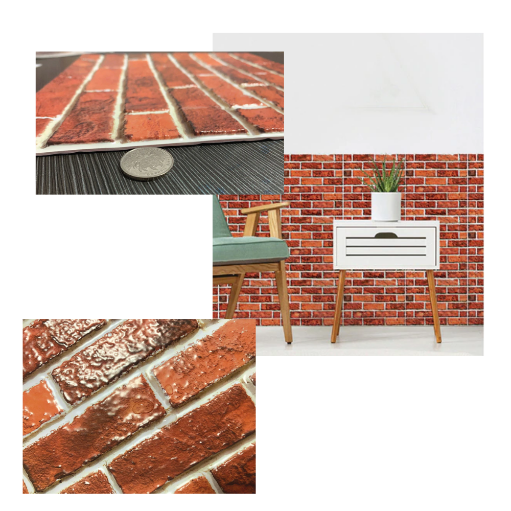 Azulejos de espuma de pared en 3d con adhesivo - Ozerty