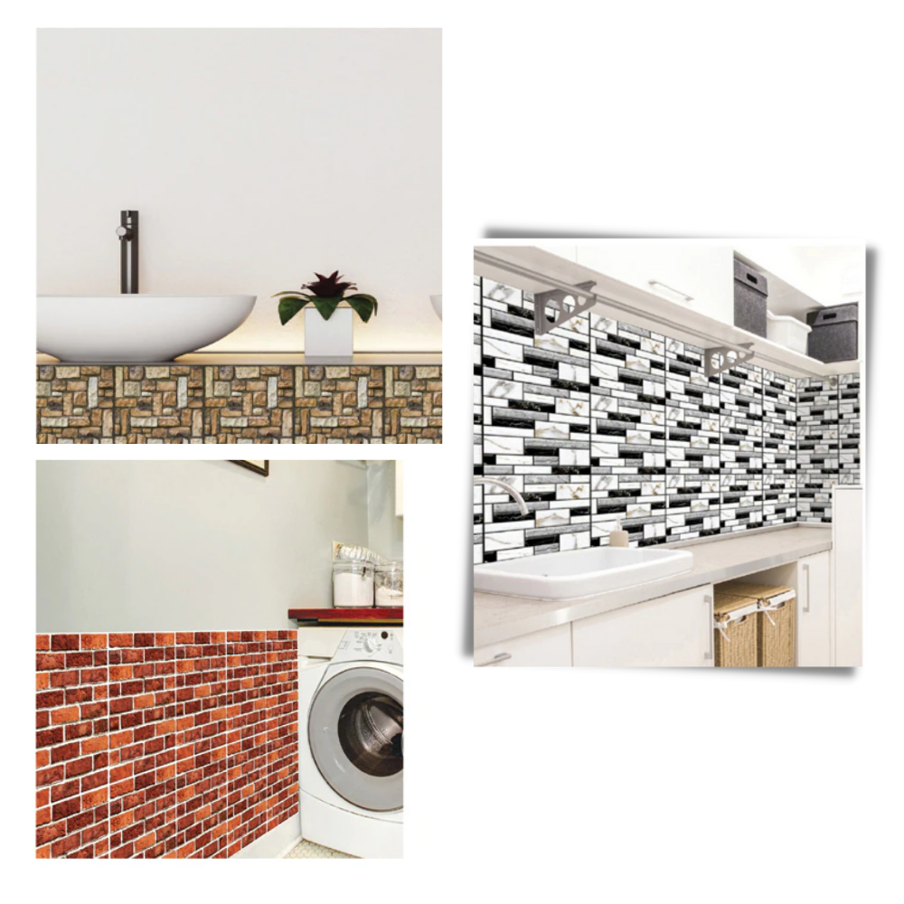 Azulejos de espuma de pared en 3d con adhesivo - Ozerty