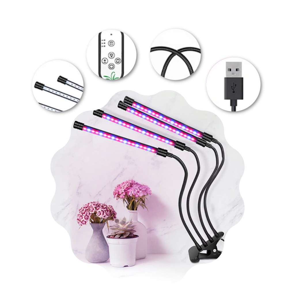 Lámpara de cultivo de 4 cabezales LED