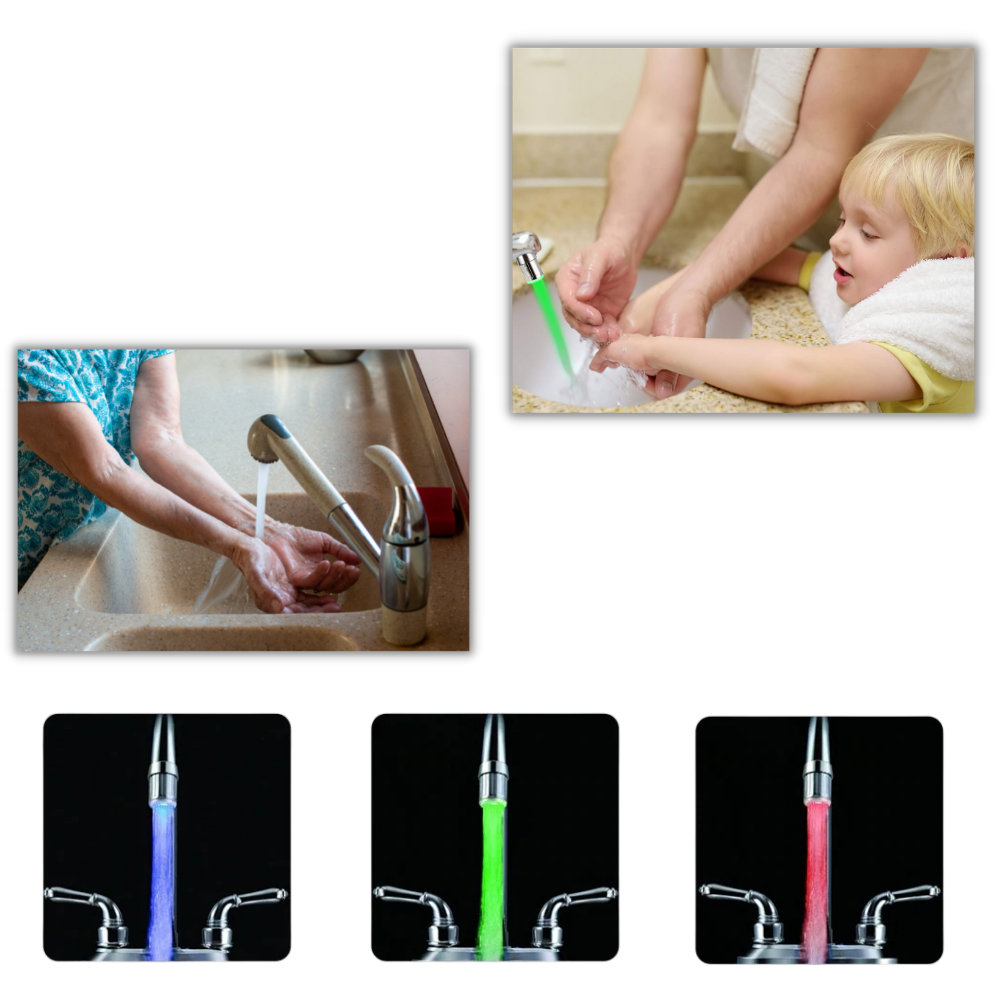 Boquilla de grifo con sensor de temperatura que cambia de color - Ozerty