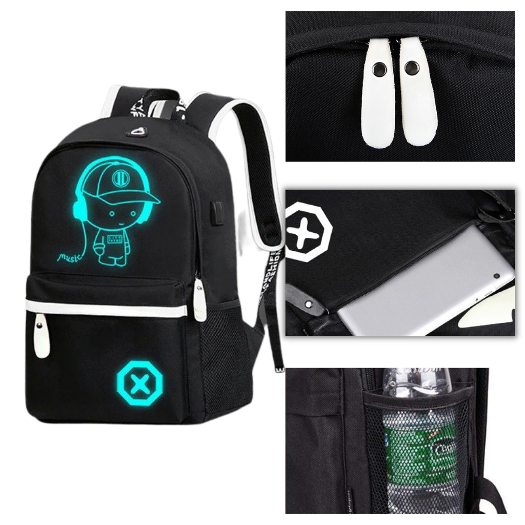 Mochila luminosa de anime para portátil - Ozerty