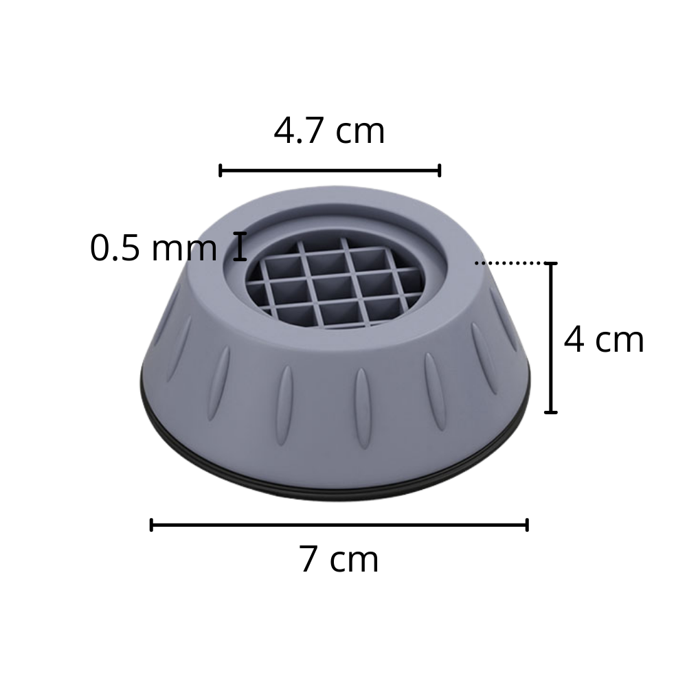 Paquete de 4 pies de goma antivibración - Ozerty