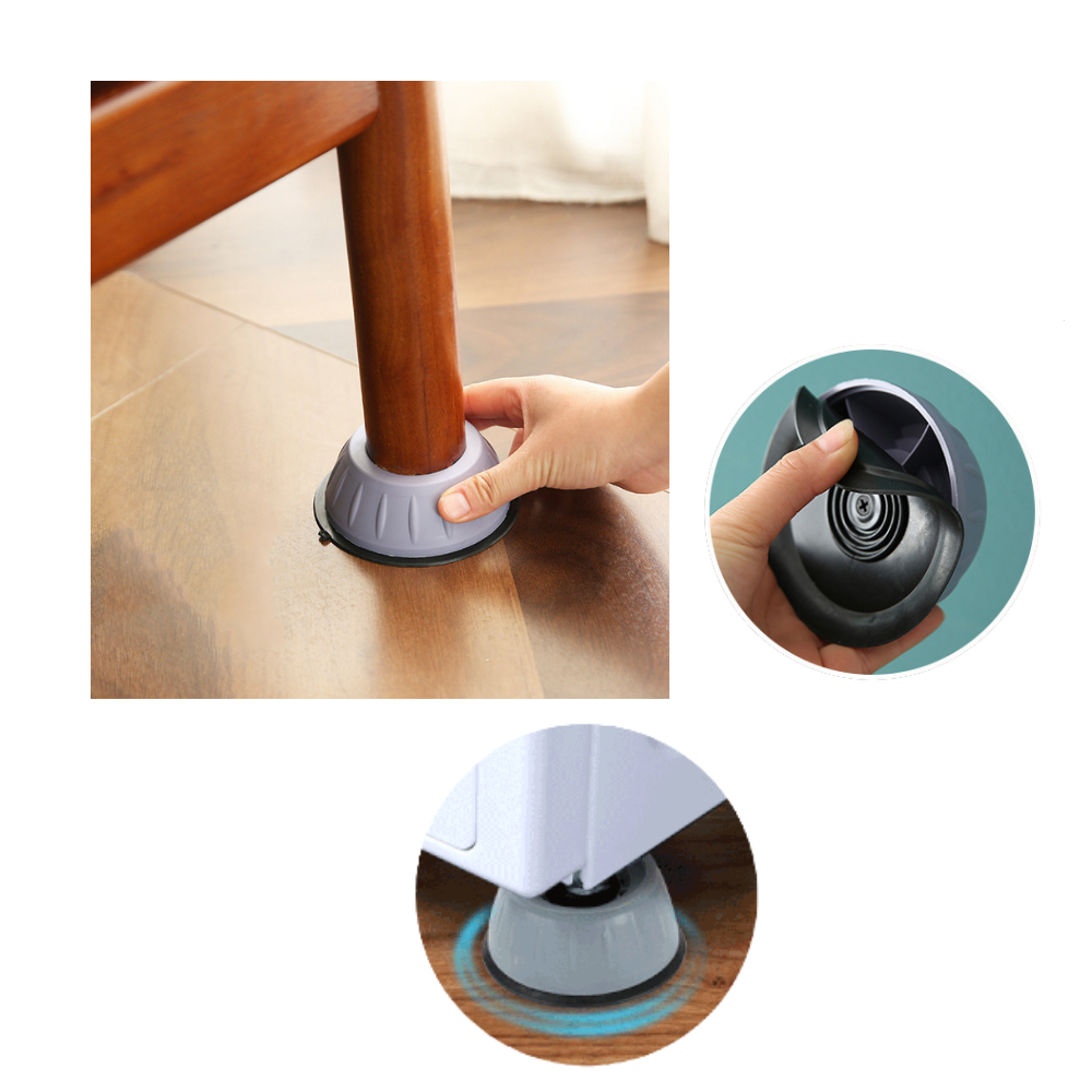 Paquete de 4 pies de goma antivibración - Ozerty