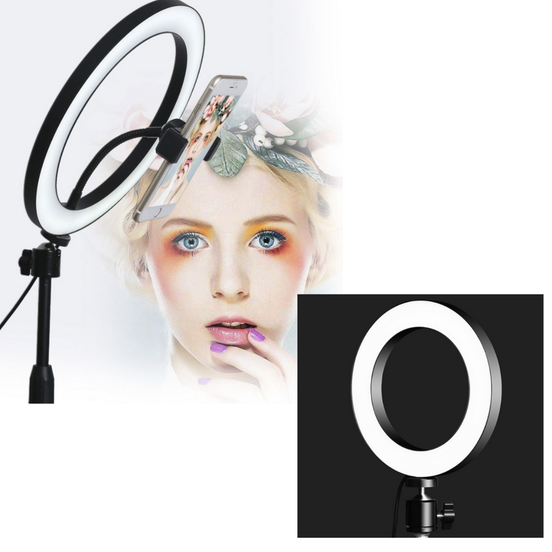 Aro de luz LED 16 cm con tripode