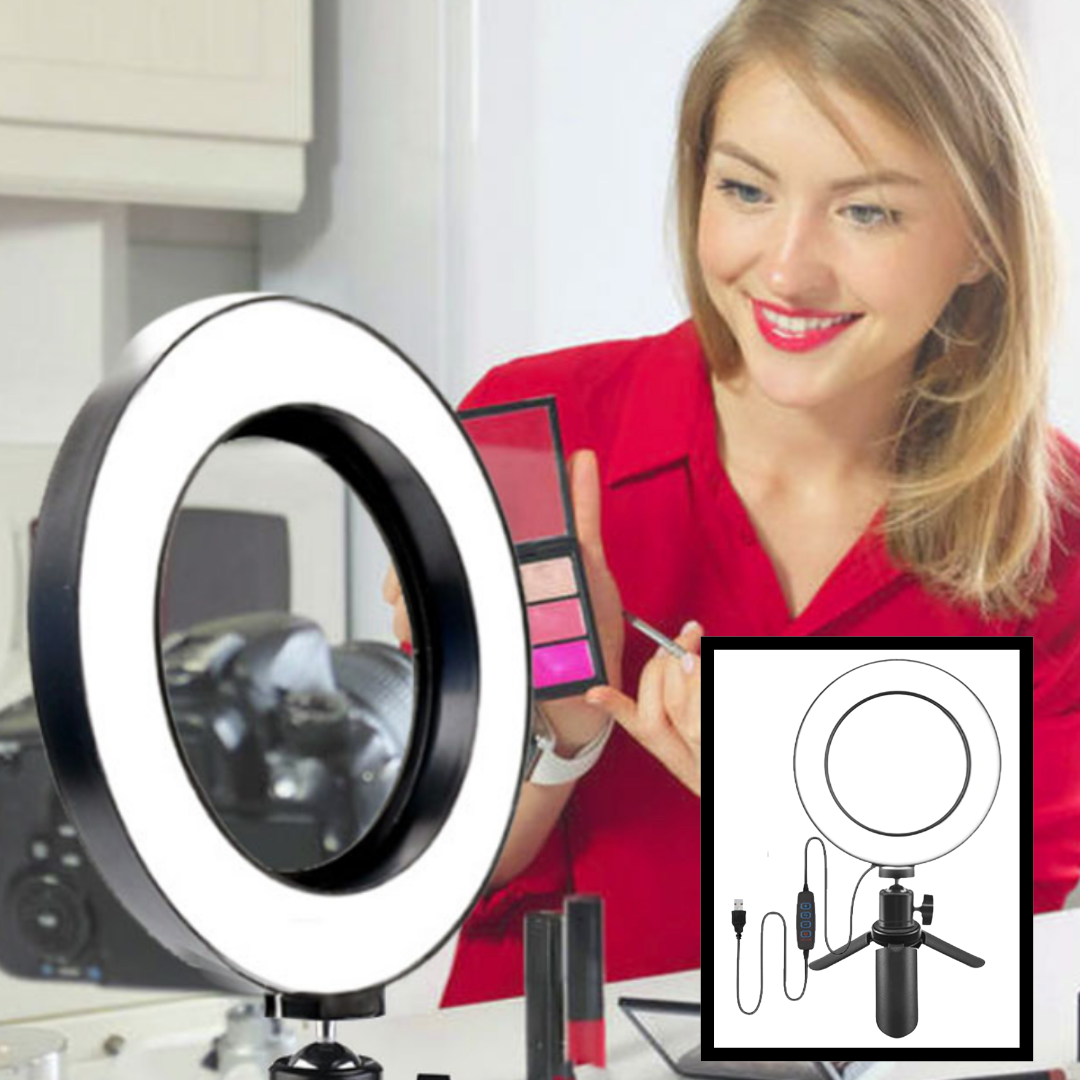 Aro de luz LED 16 cm con tripode