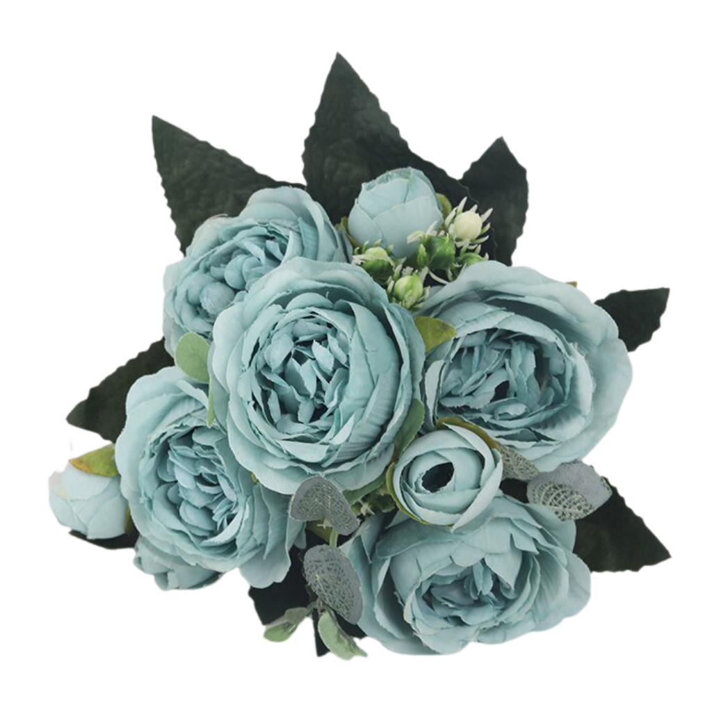 Ramo de flores de seda artificial de peonías y rosas