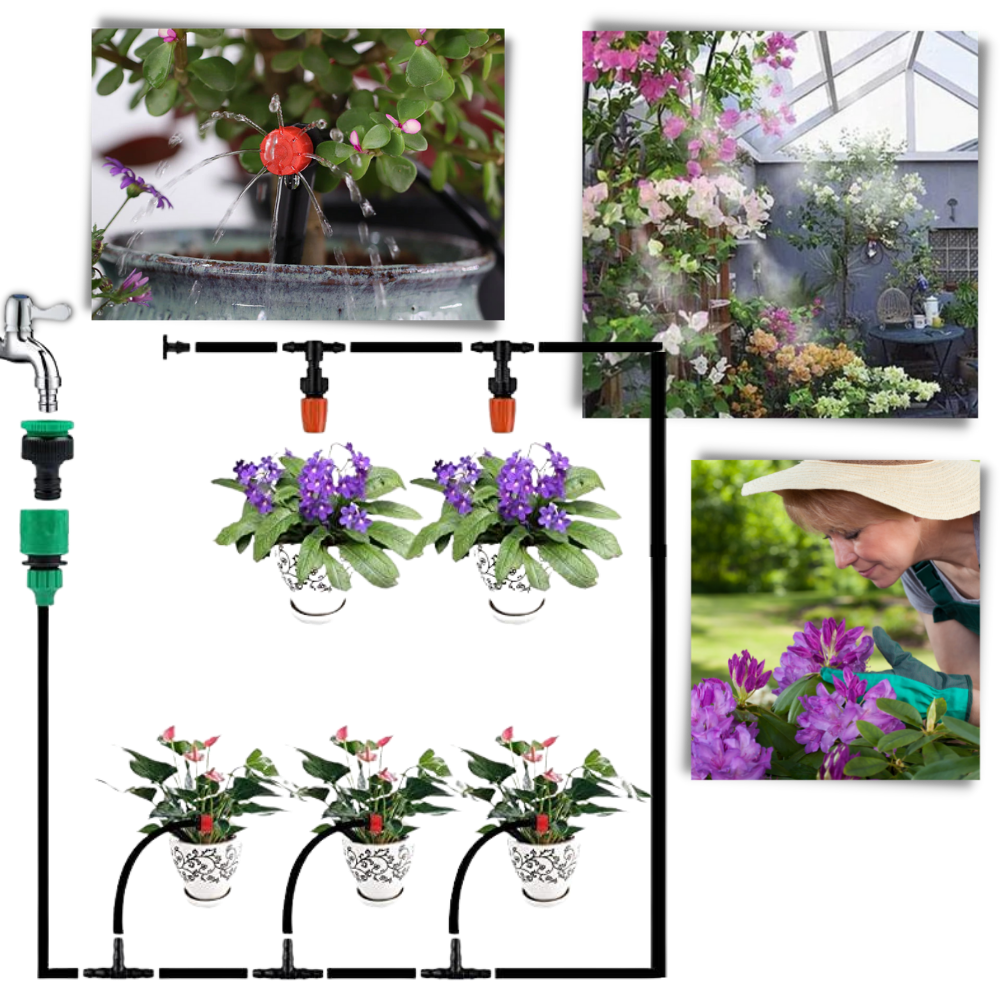 Kit de sistema de riego de jardines - Ozerty