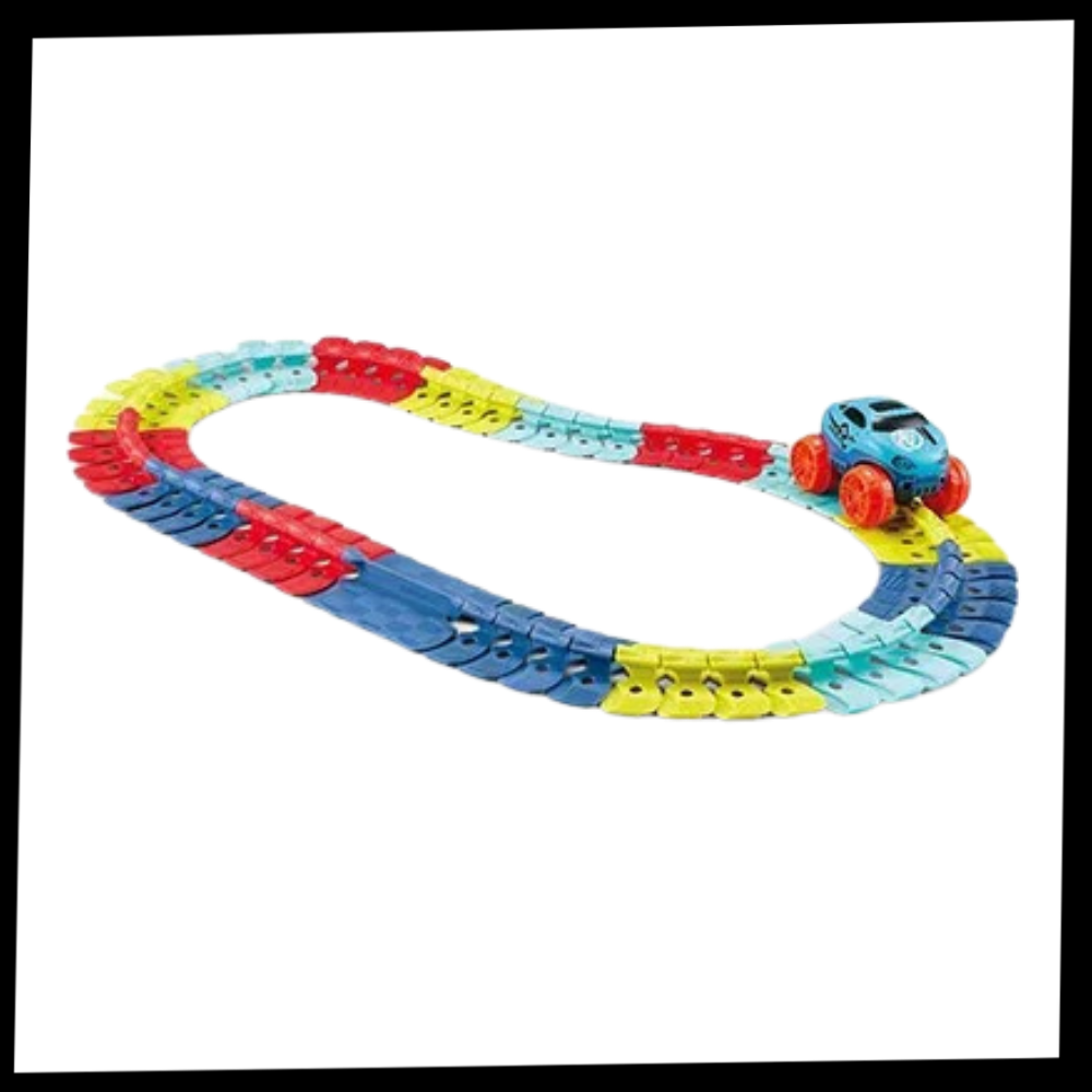 Juguete flexible de rieles para niños