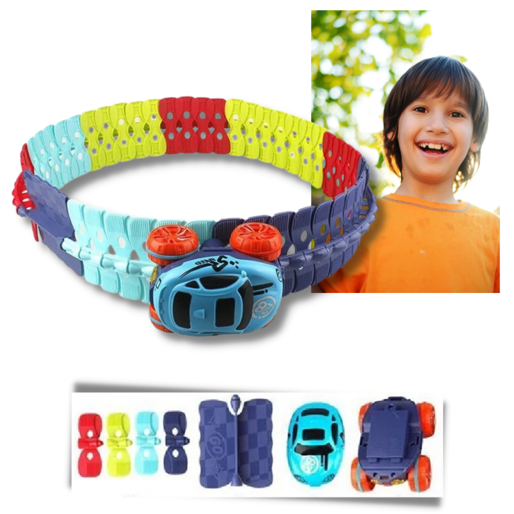 Juguete flexible de rieles para niños