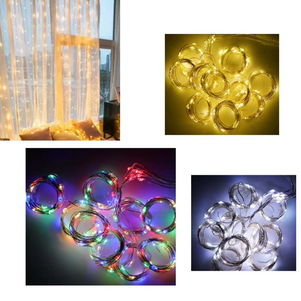 Cortina de luces de hadas con mando a distancia - Ozerty