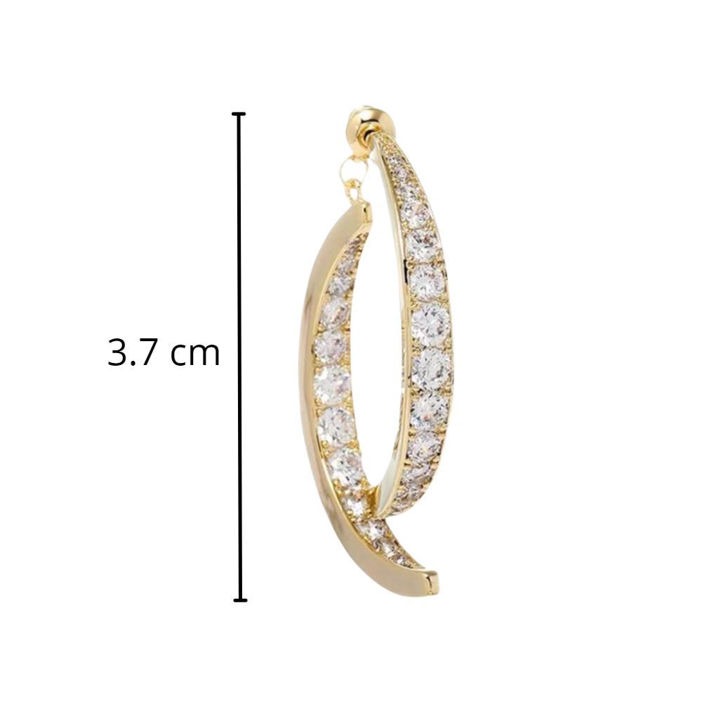 Pendientes cruzados de plata y oro - Ozerty