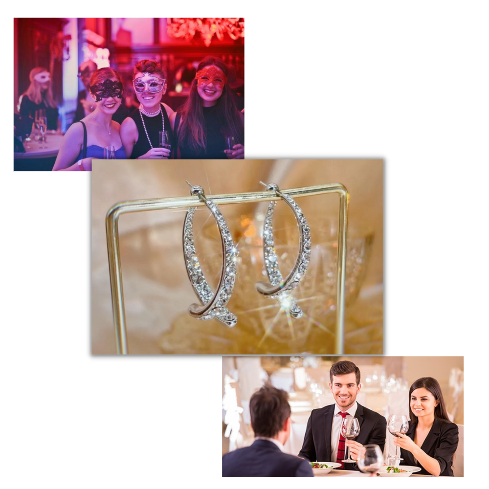 Pendientes cruzados de plata y oro - Ozerty