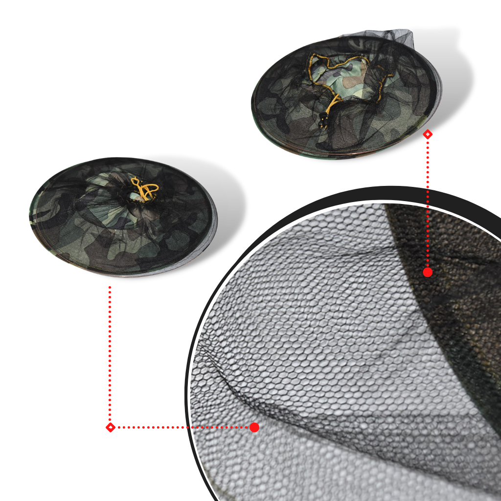 Sombrero de apicultura de camuflaje con velo de malla de nylon - Ozerty