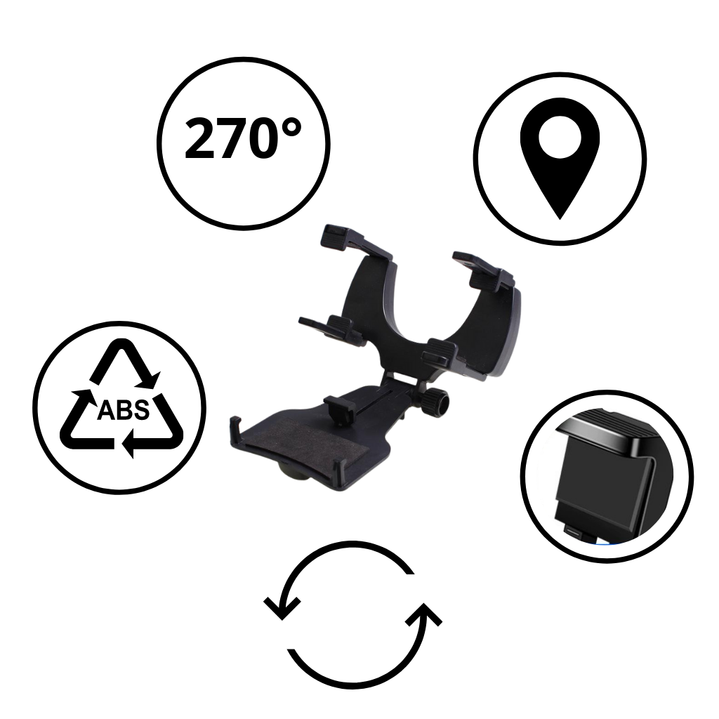 Soporte para teléfono en el espejo retrovisor del coche - Ozerty