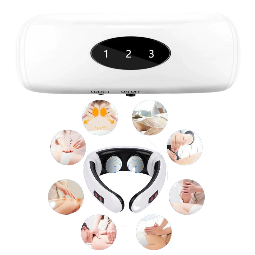 Masajeador cervical de tracción circular con calefacción por infrarrojos - Ozerty