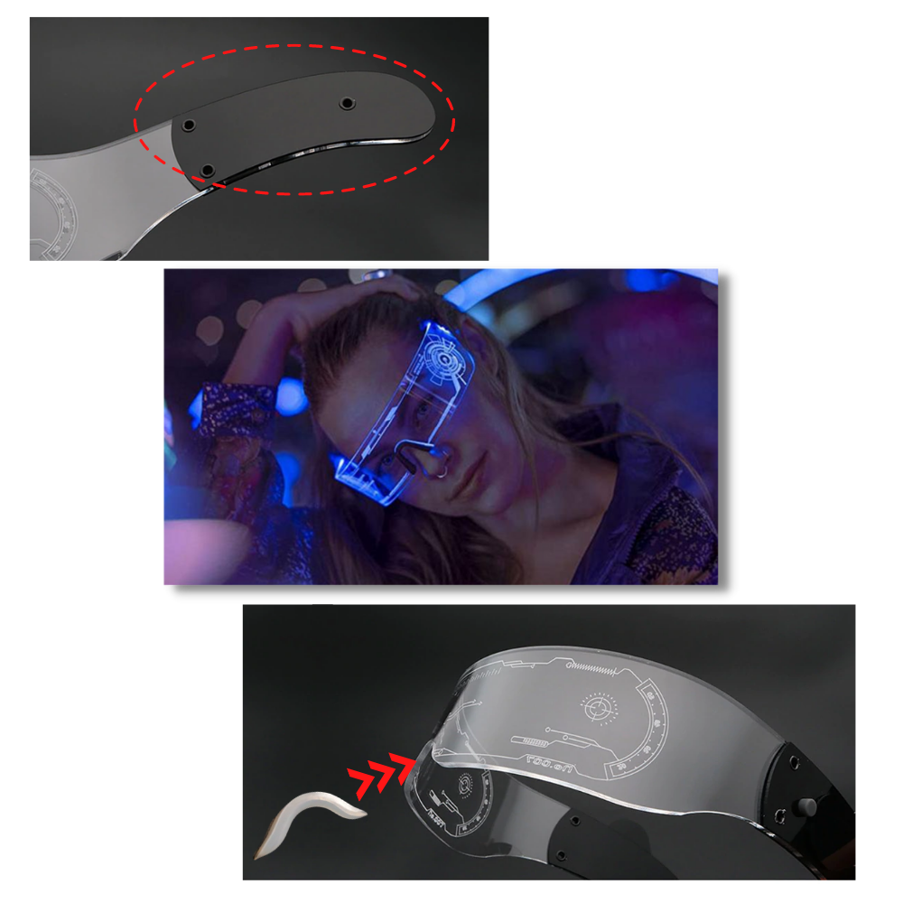Gafas luminosas con luces LED de colores - Ozerty