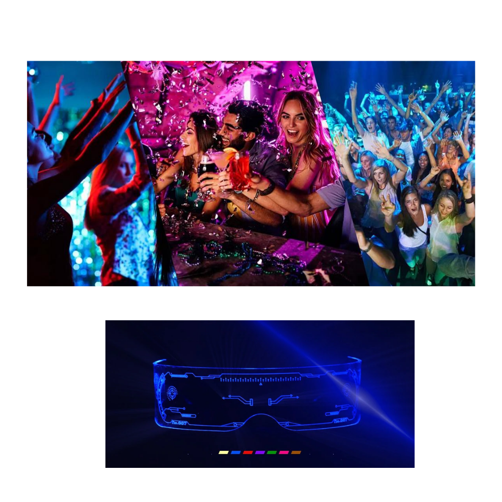 Gafas luminosas con luces LED de colores - Ozerty