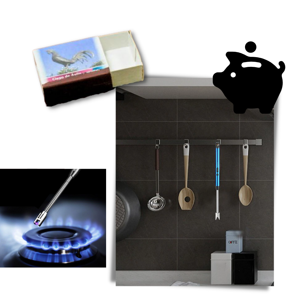 Encendedor de cocina recargable a prueba de viento - Ozerty