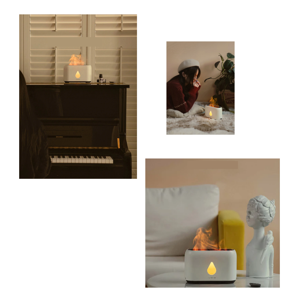 Humidificador de aire con efecto de llamas - Ozerty