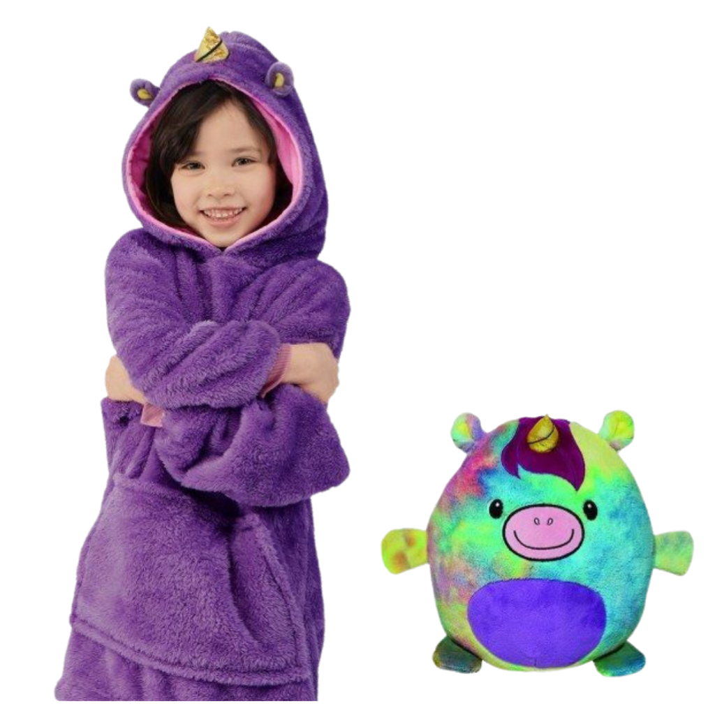 Peluche plegable con capucha 2 en 1