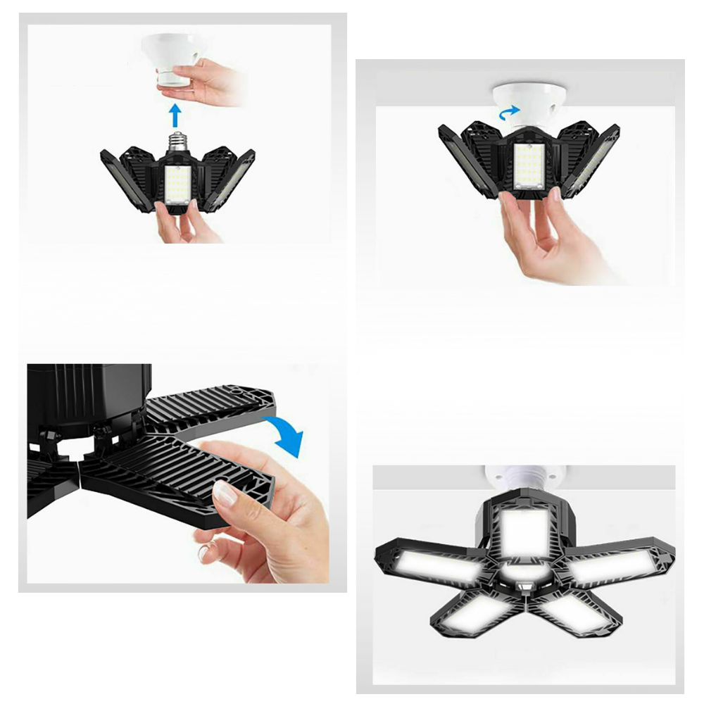 Luz de garaje con 5 paneles plegables - Ozerty