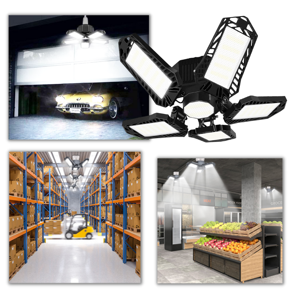 Luz de garaje con 5 paneles plegables - Ozerty