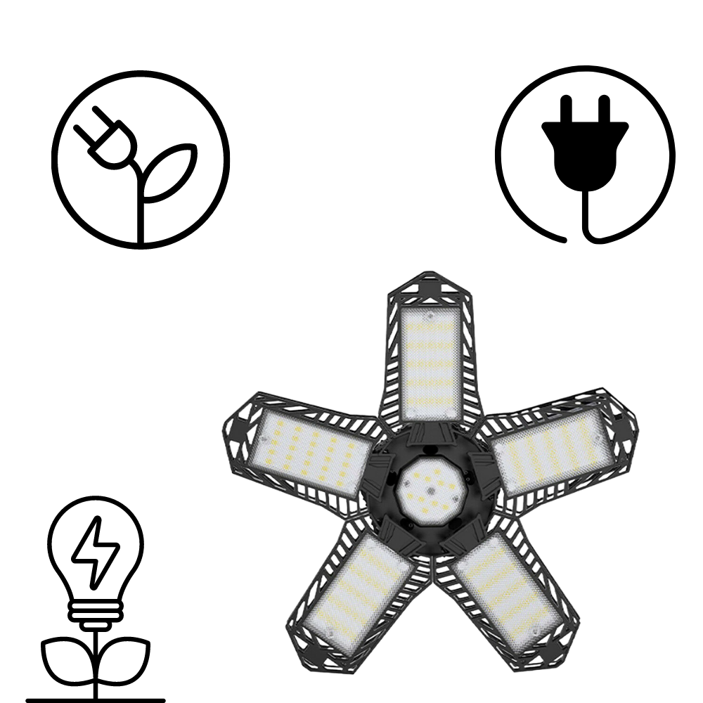 Luz de garaje con 5 paneles plegables - Ozerty