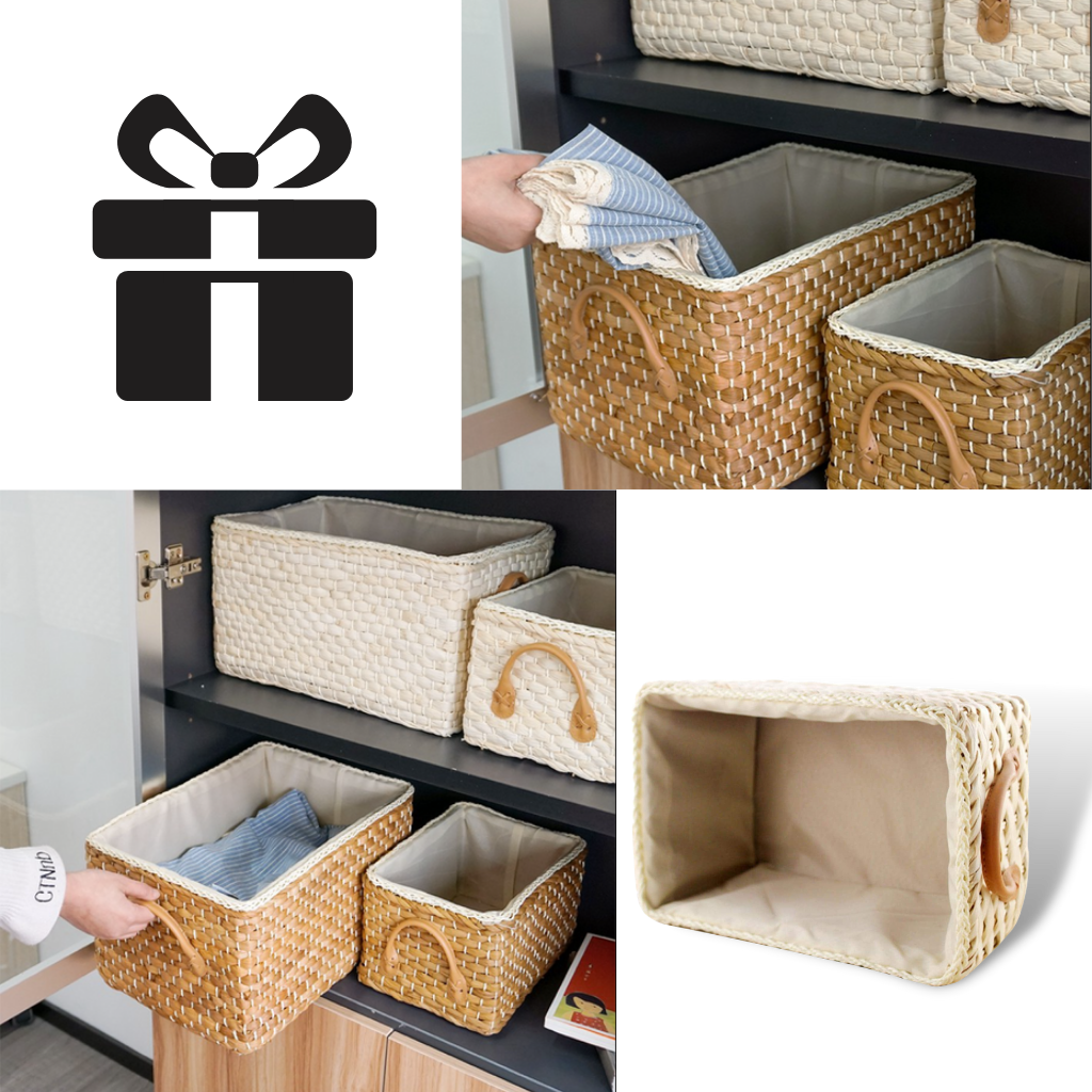 Cesta de mimbre tejida a mano - Ozerty