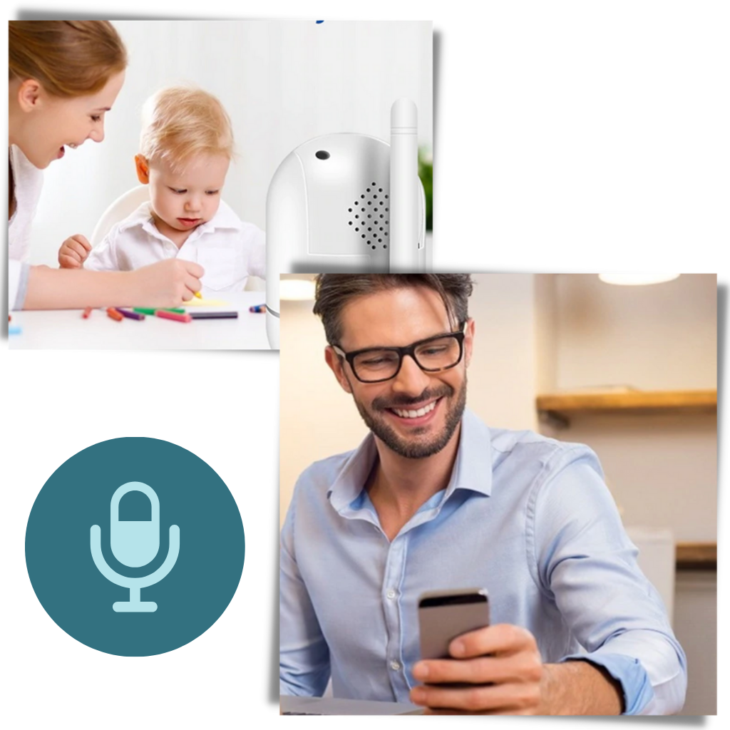 Cámara de seguridad inalámbrica HD con sonido y detección de movimiento - Ozerty