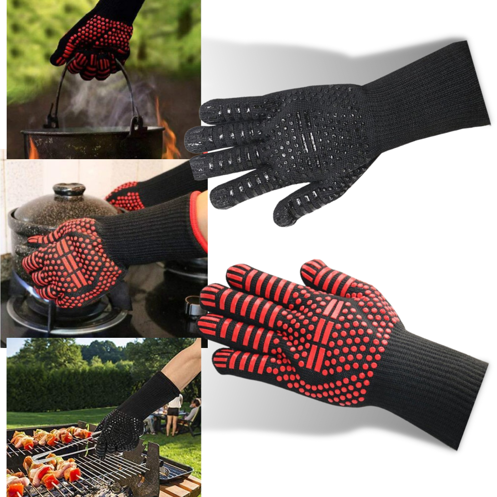 Guantes de barbacoa resistentes al calor (1 par) - Ozerty