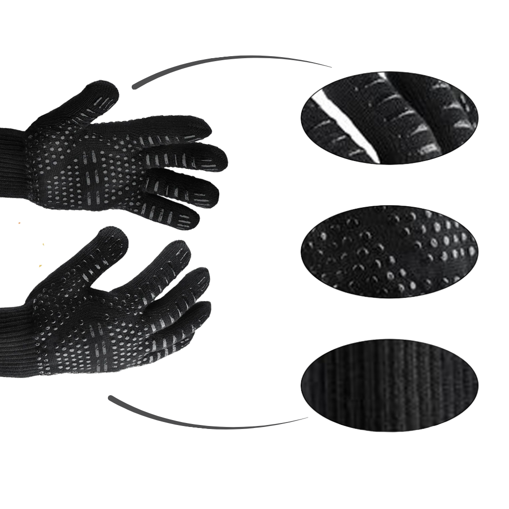 Guantes de barbacoa resistentes al calor (1 par) - Ozerty